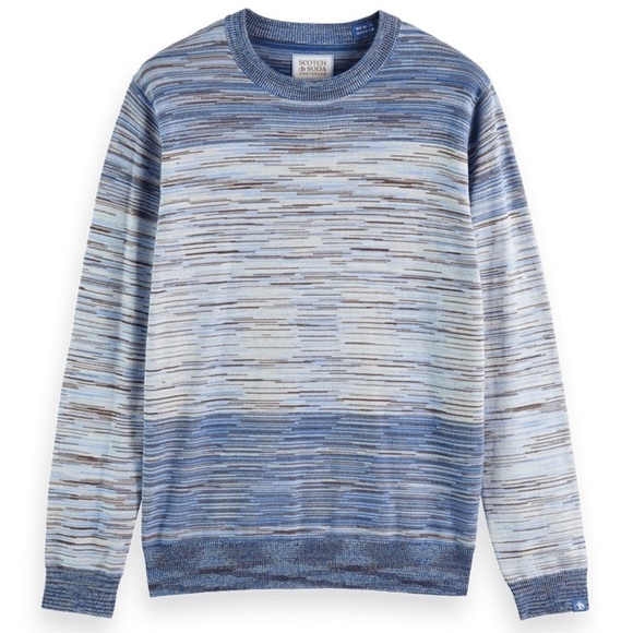 Scotch & Soda Men’s Size XXL Gradient Crew Neck Pullover Sweater Blue Ocean Mist - Picture 1 of 15